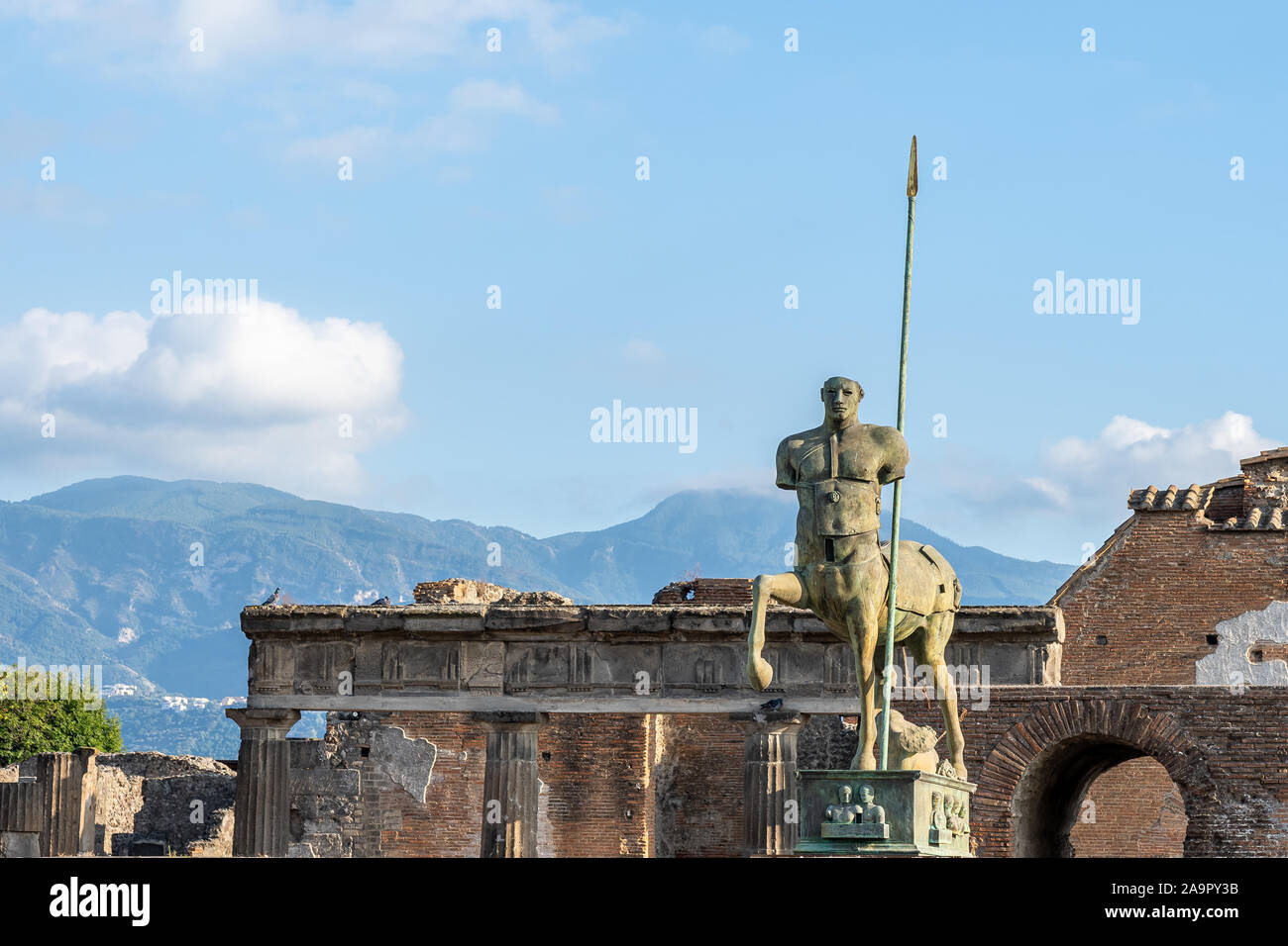 ruins of the ancient city Pompeji destroyed by vesuv outbreak, italy Stock Photo
