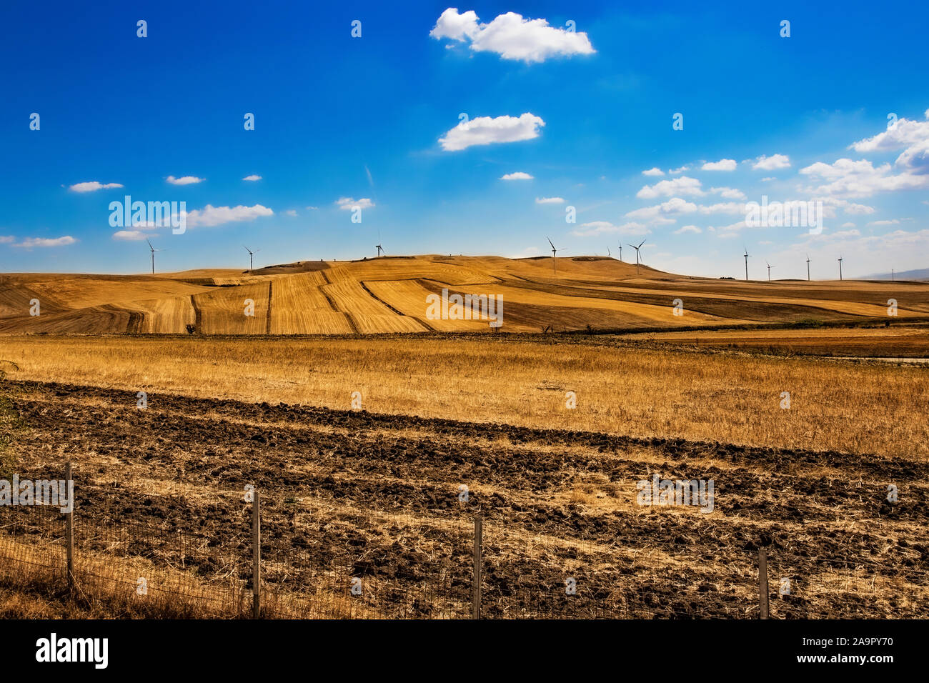 A typical Italian landscape along the motorway of the sun Stock Photo