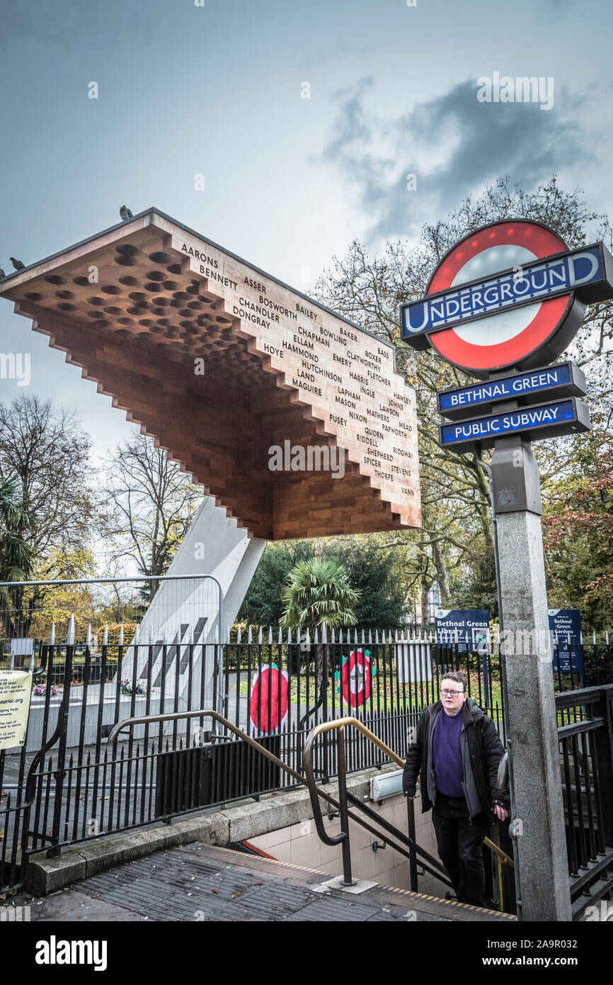 Stairway to Heaven, Bethnal Green Memorial by Arboreal Architecture, Bethnal Green underground station, London, UK Stock Photo
