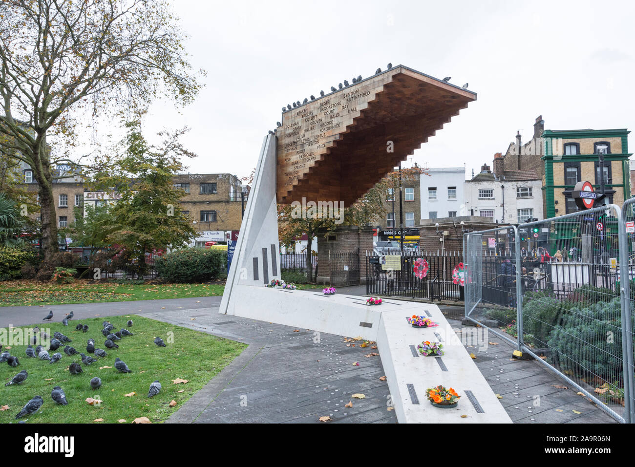 Stairway to Heaven, Bethnal Green Memorial by Arboreal Architecture, Bethnal Green underground station, London, UK Stock Photo
