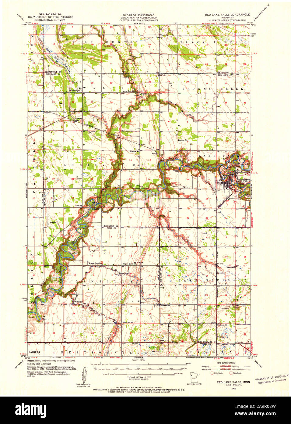 Red lake minnesota map hi-res stock photography and images - Alamy