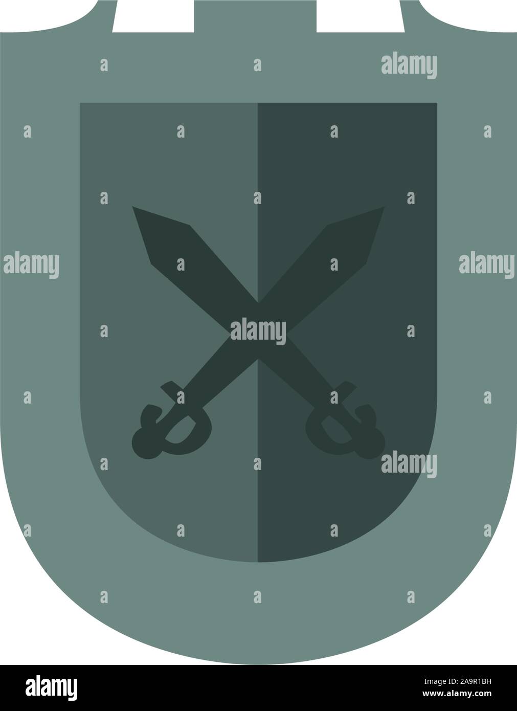 shield with crossed swords antique medieval flat design vector ...