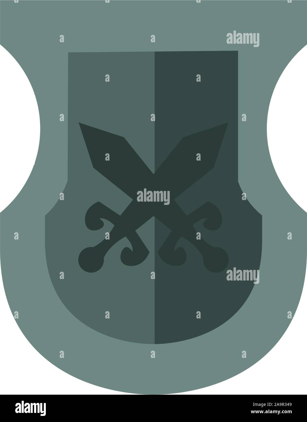 shield with crossed swords antique medieval flat design vector ...