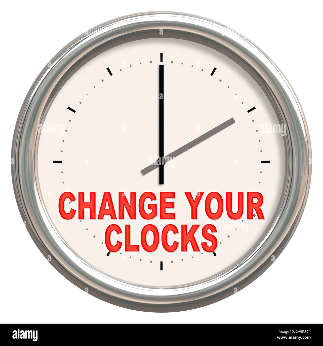An image of a nice clock with 'change your clocks' Stock Photo