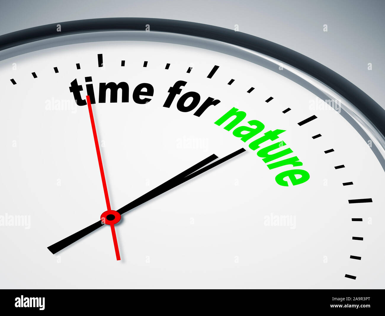 An image of a nice clock with time for nature Stock Photo