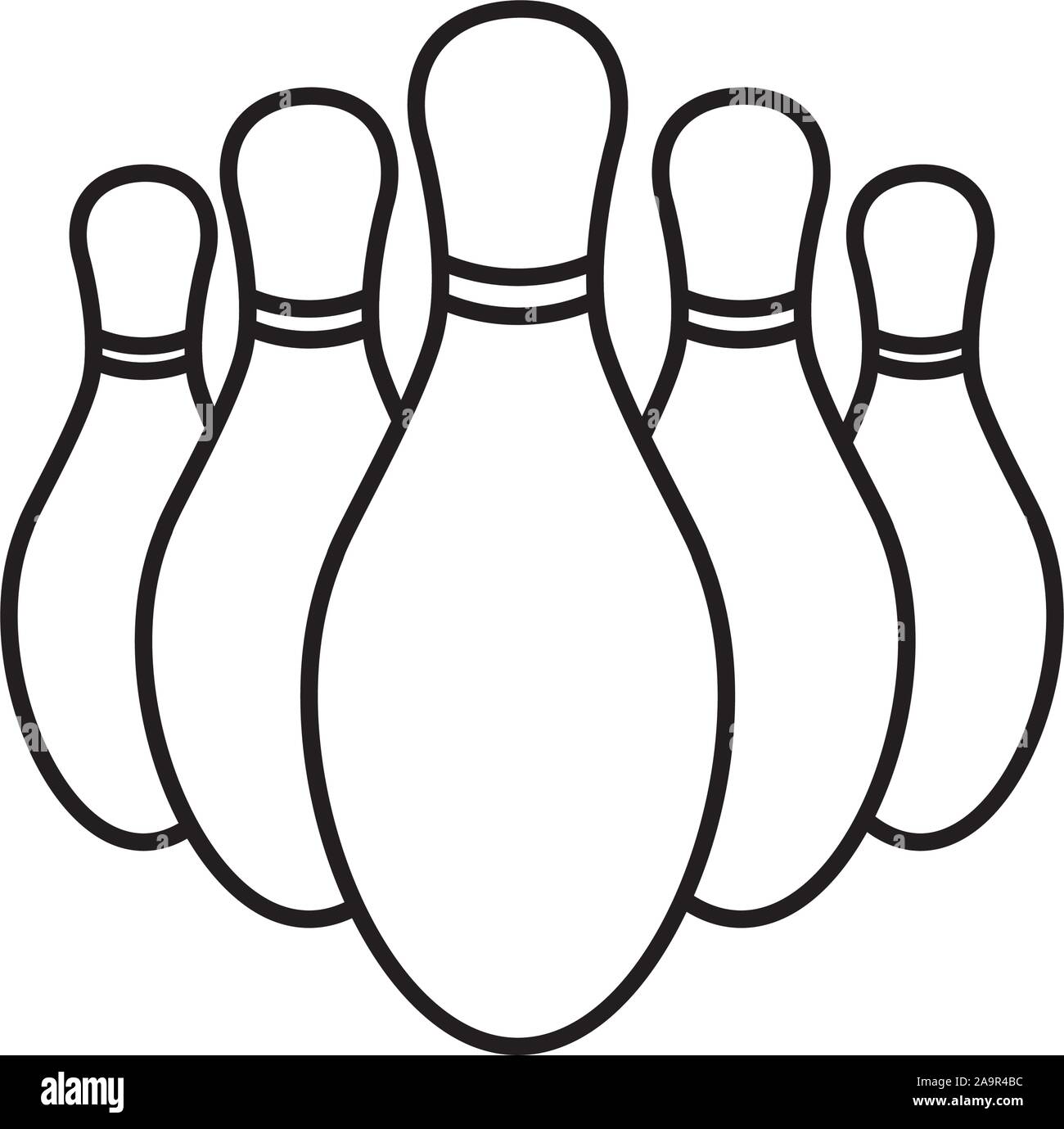sport set bowling pin line style icon vector illustration design Stock ...