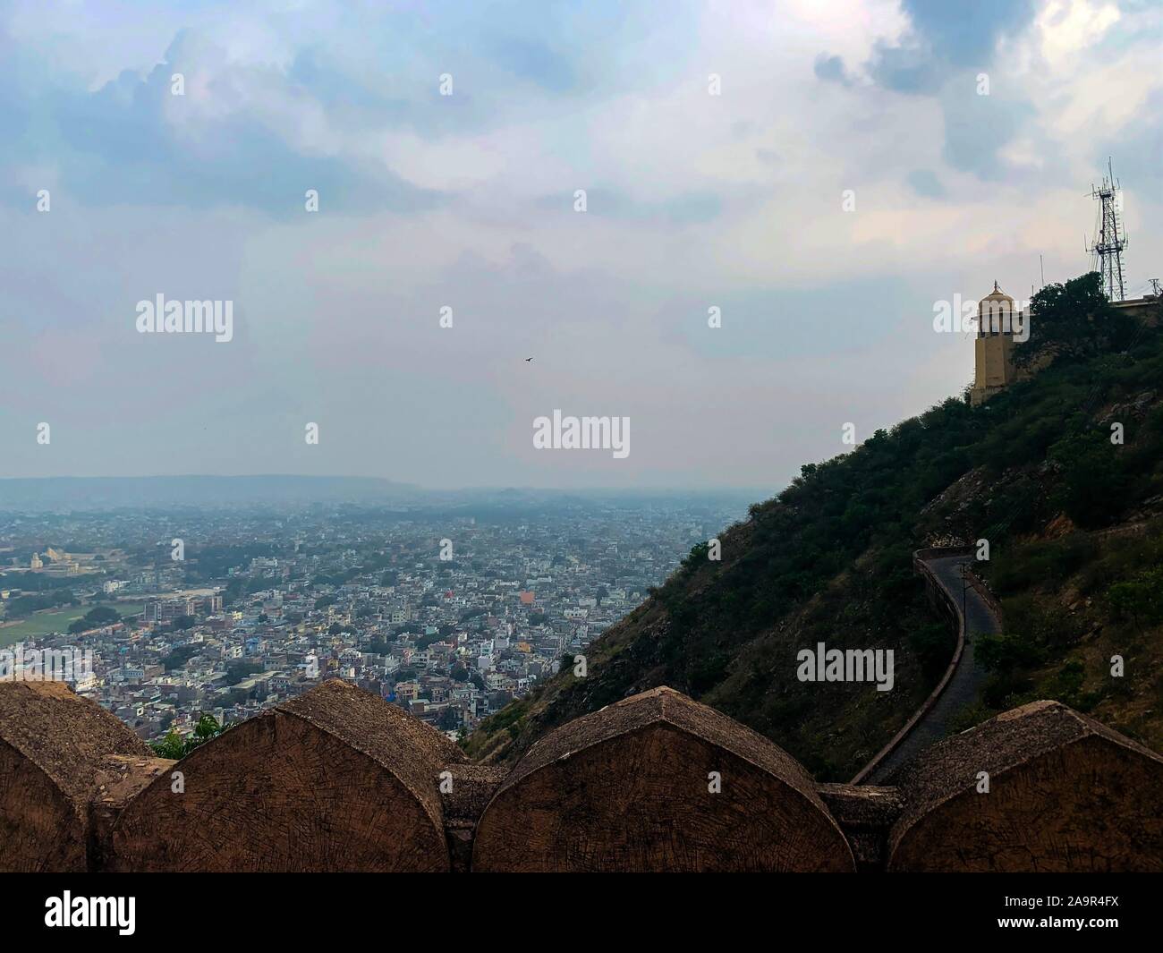 View of the Jaipur city from Nahargarh fort/Jaipur/India Stock Photo