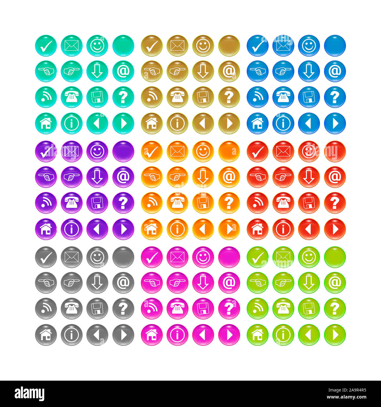 A button set for your website in different colors Stock Photo