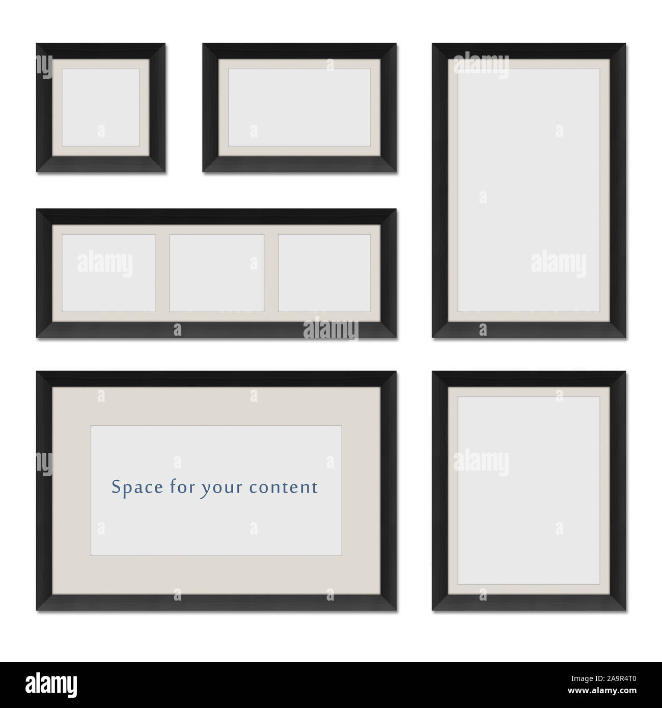 Different shaped black frames for your content Stock Photo Alamy