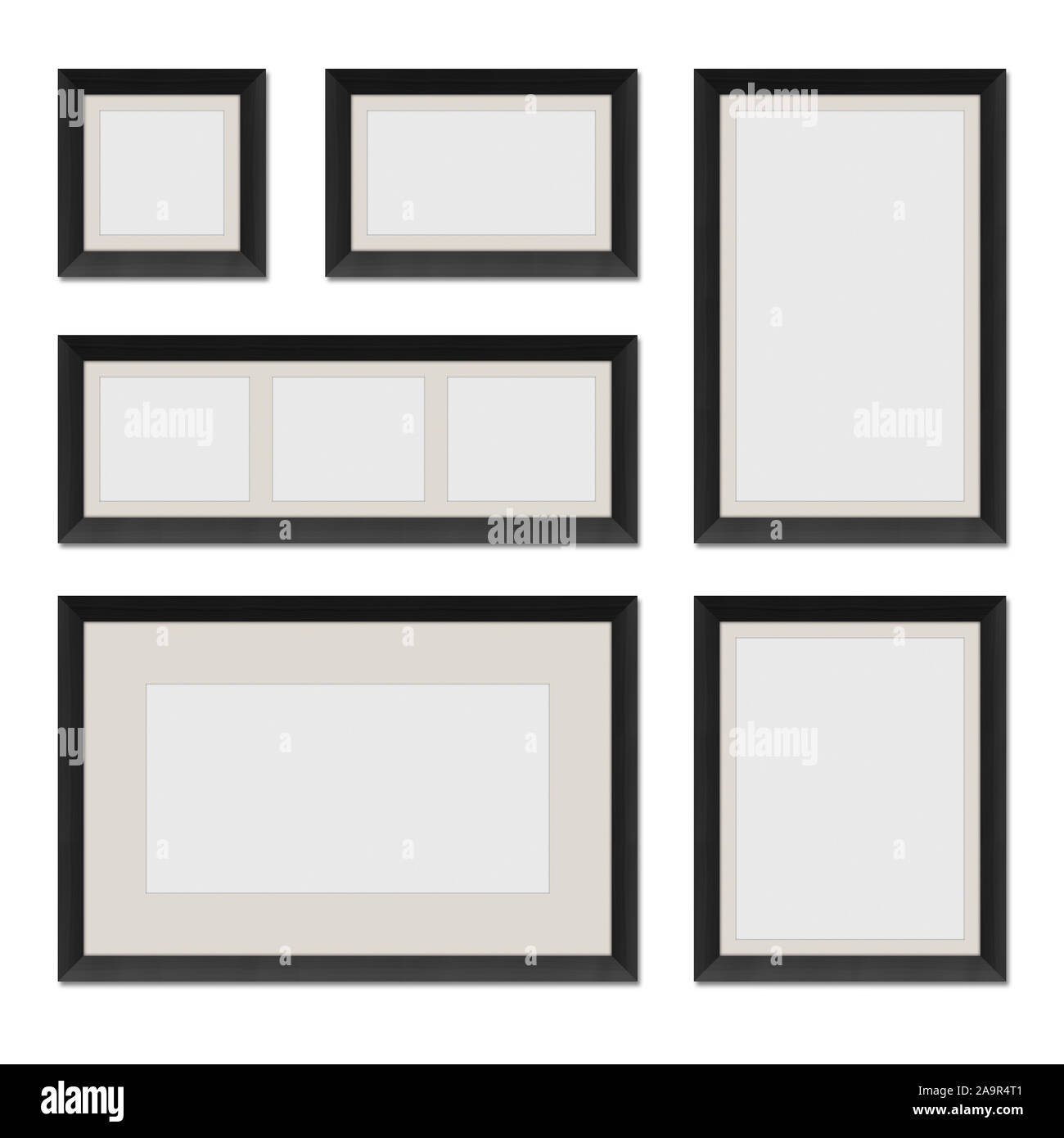 Different shaped black frames for your content Stock Photo