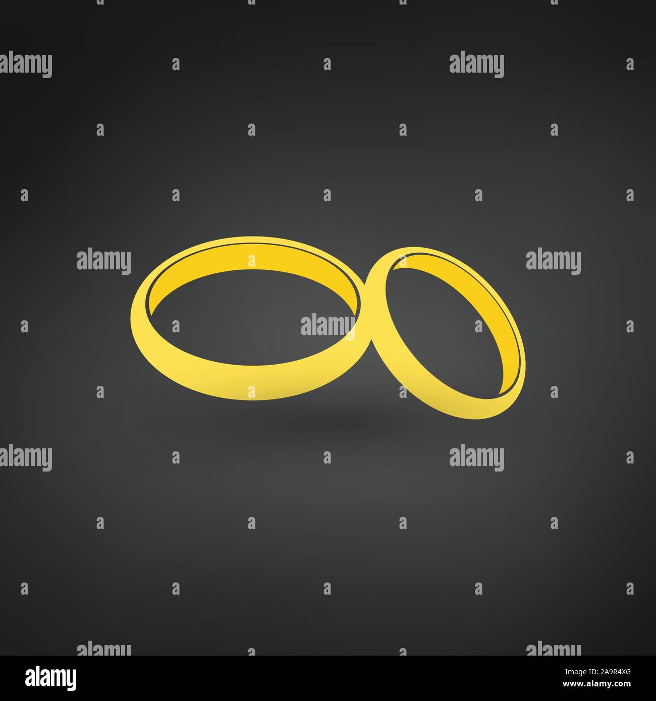 female and male gold wedding rings. Stock Vector illustration isolated