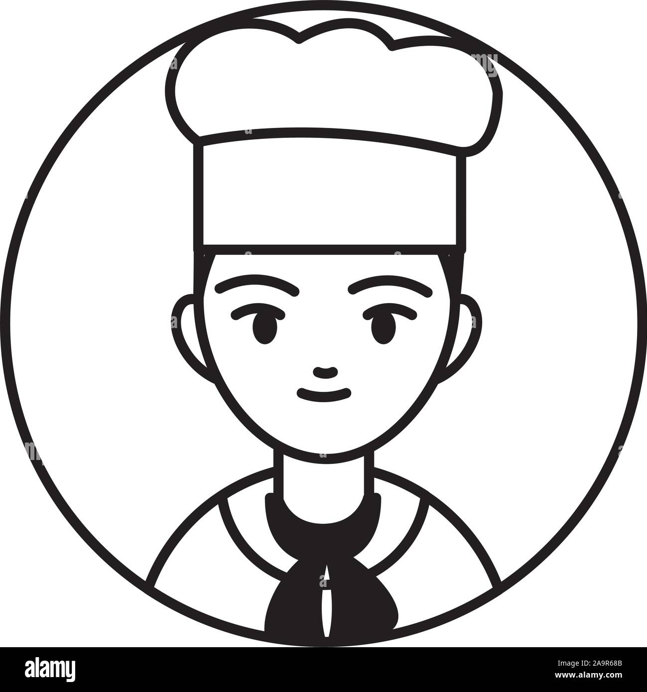 man chef professional , person block line vector illustration Stock ...