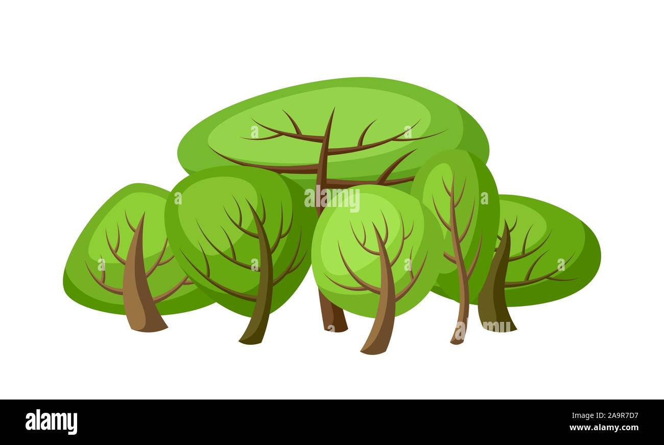 Spring or summer background with stylized trees stock vector image 