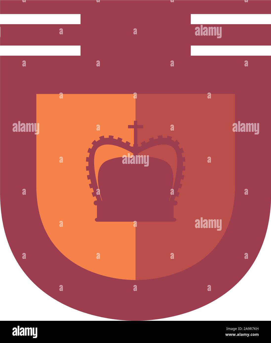 shield crown royal antique medieval flat design vector illustration ...