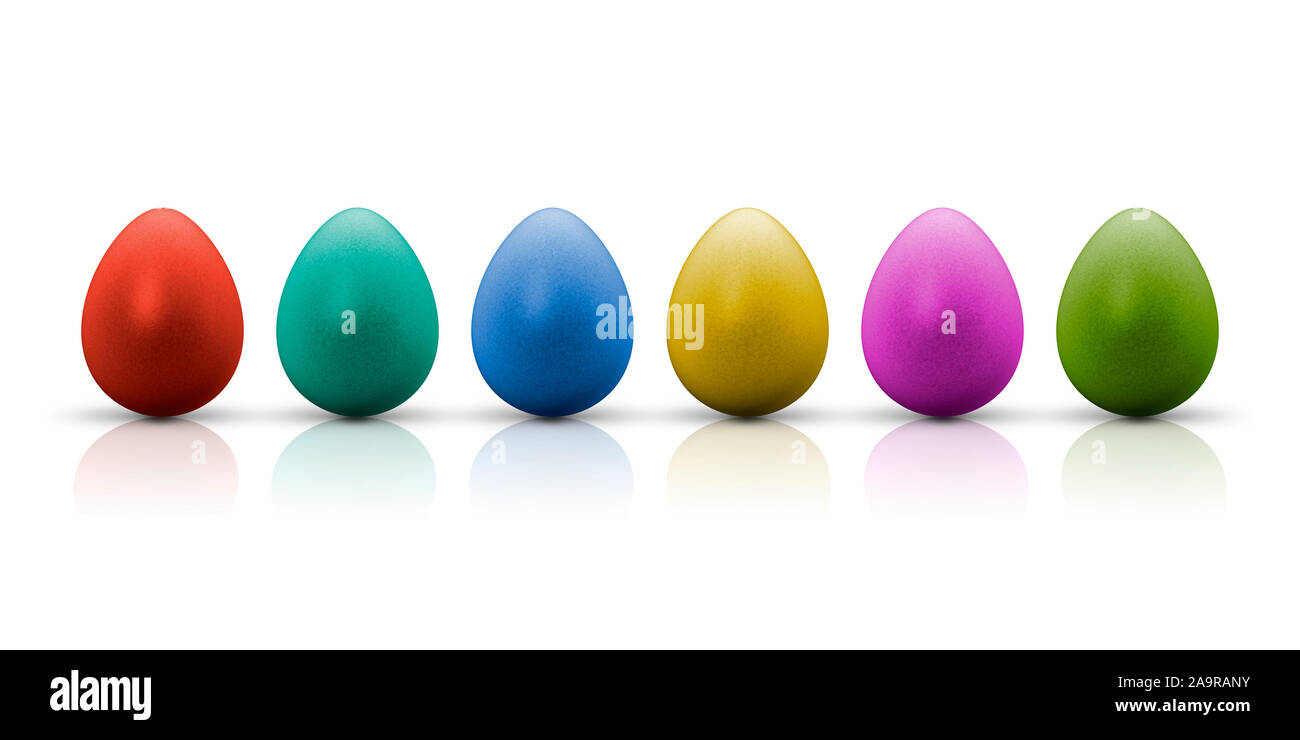 A row of nice colored easter eggs Stock Photo