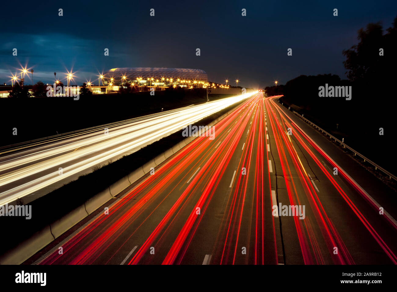 An image of red and white car lights speed lines Stock Photo Alamy