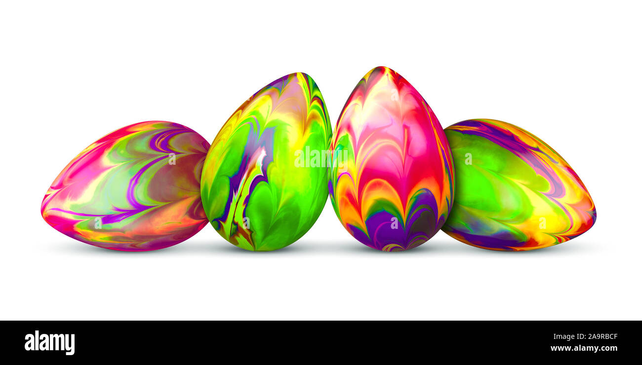 An image of four colorful easter eggs Stock Photo