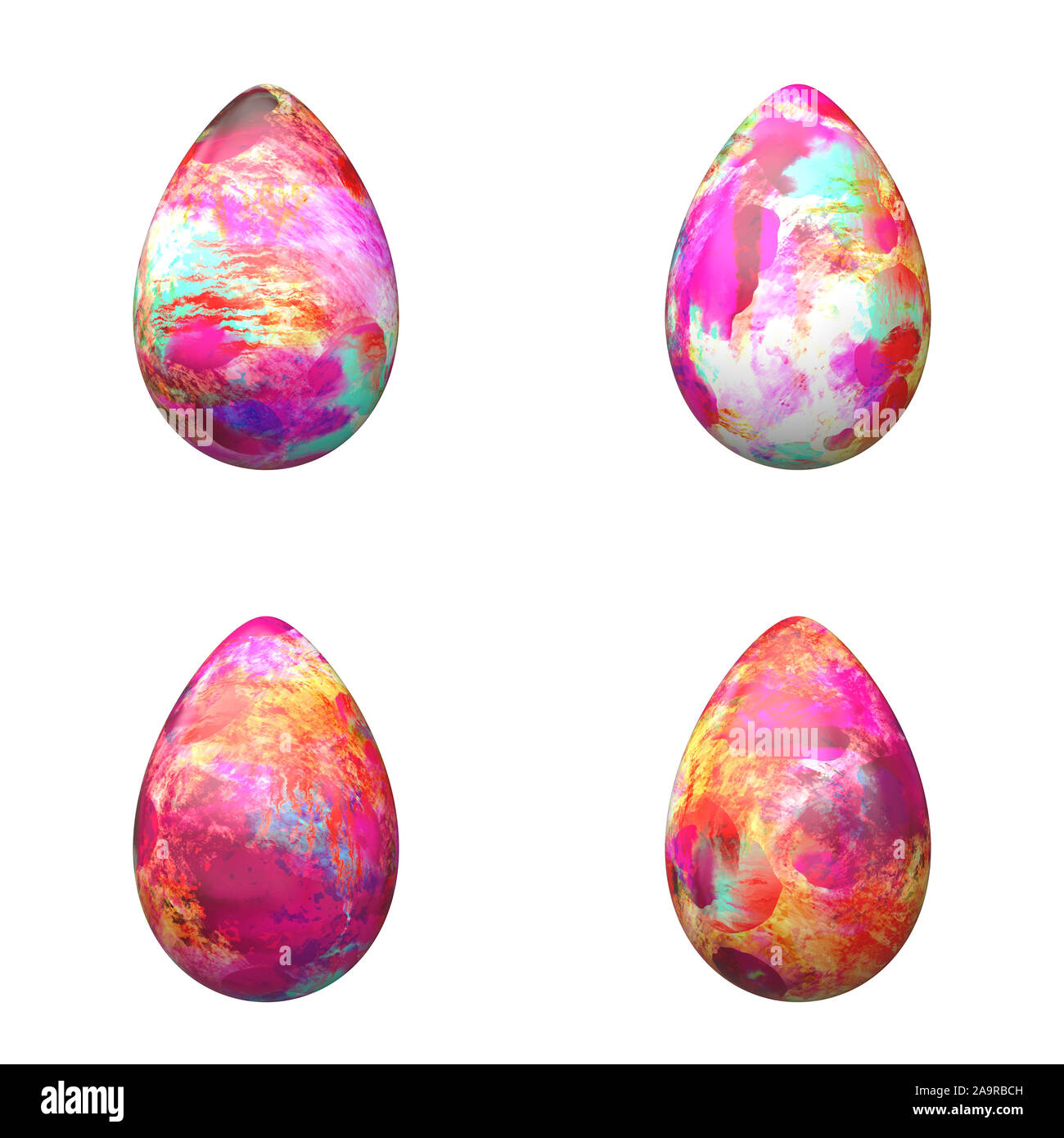 An image of four nice easter eggs isolated on white Stock Photo