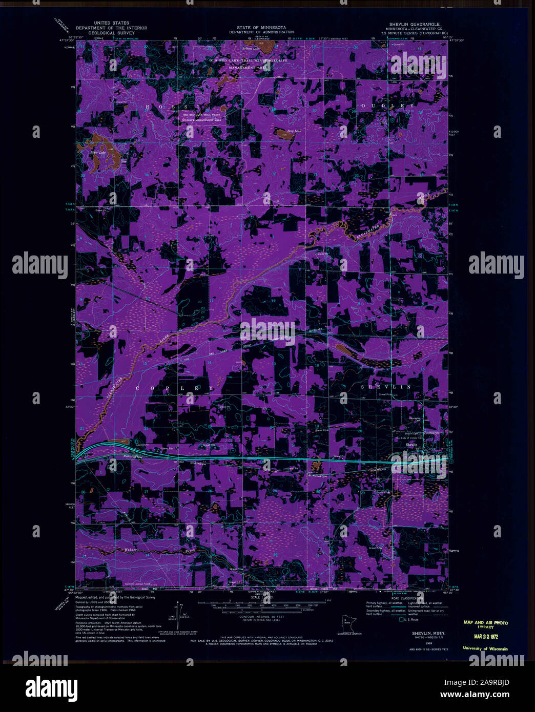 Shevlin minnesota map hires stock photography and images Alamy