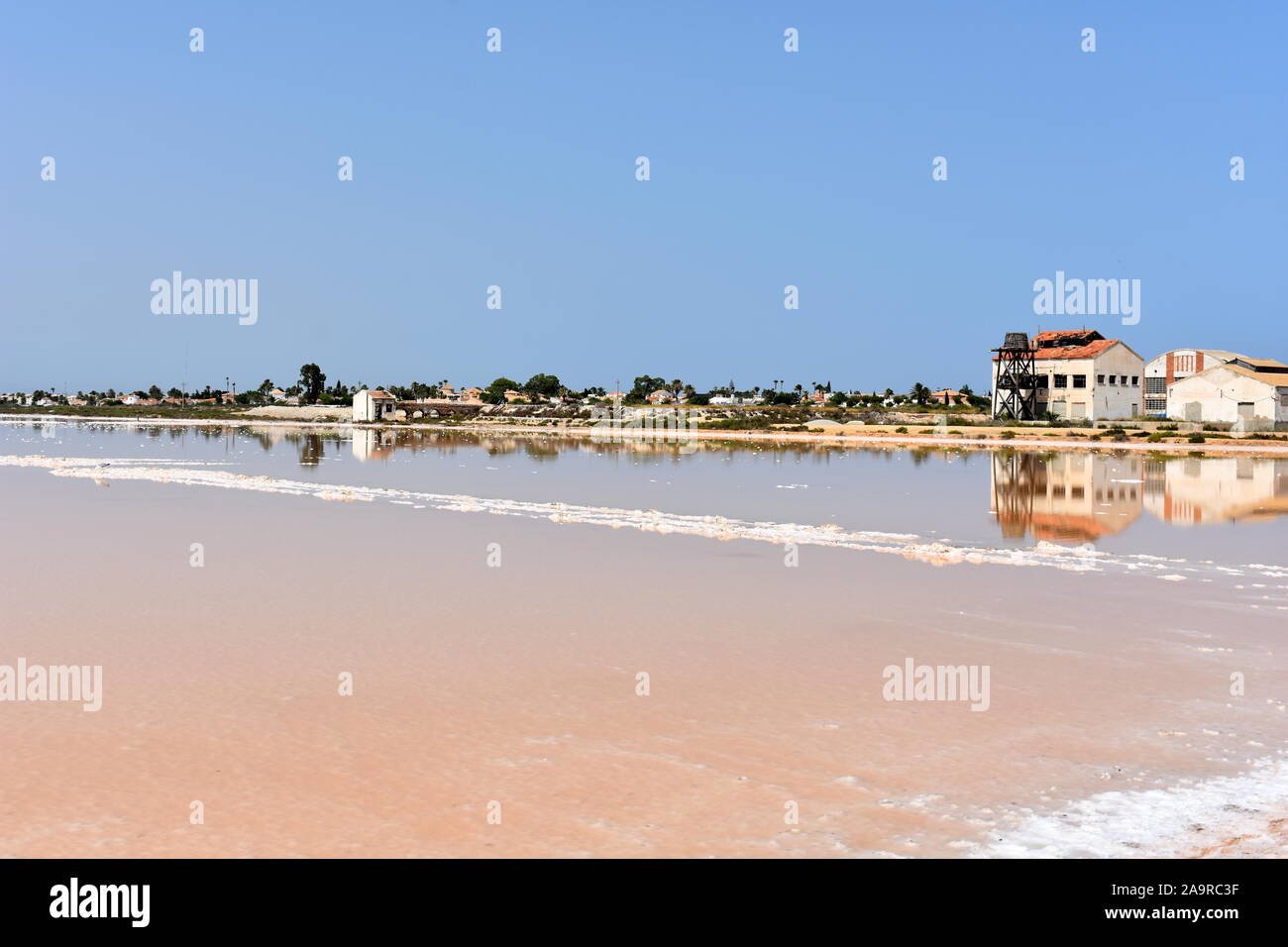 Torrevieja salt works and salt lake, Torrevieja, Alicante, Spain Stock