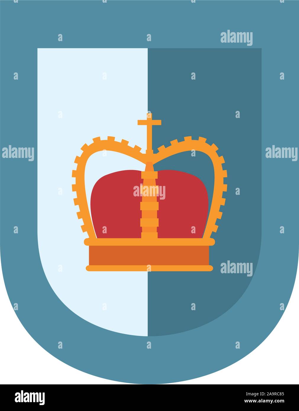 shield crown royal antique medieval flat design vector illustration ...