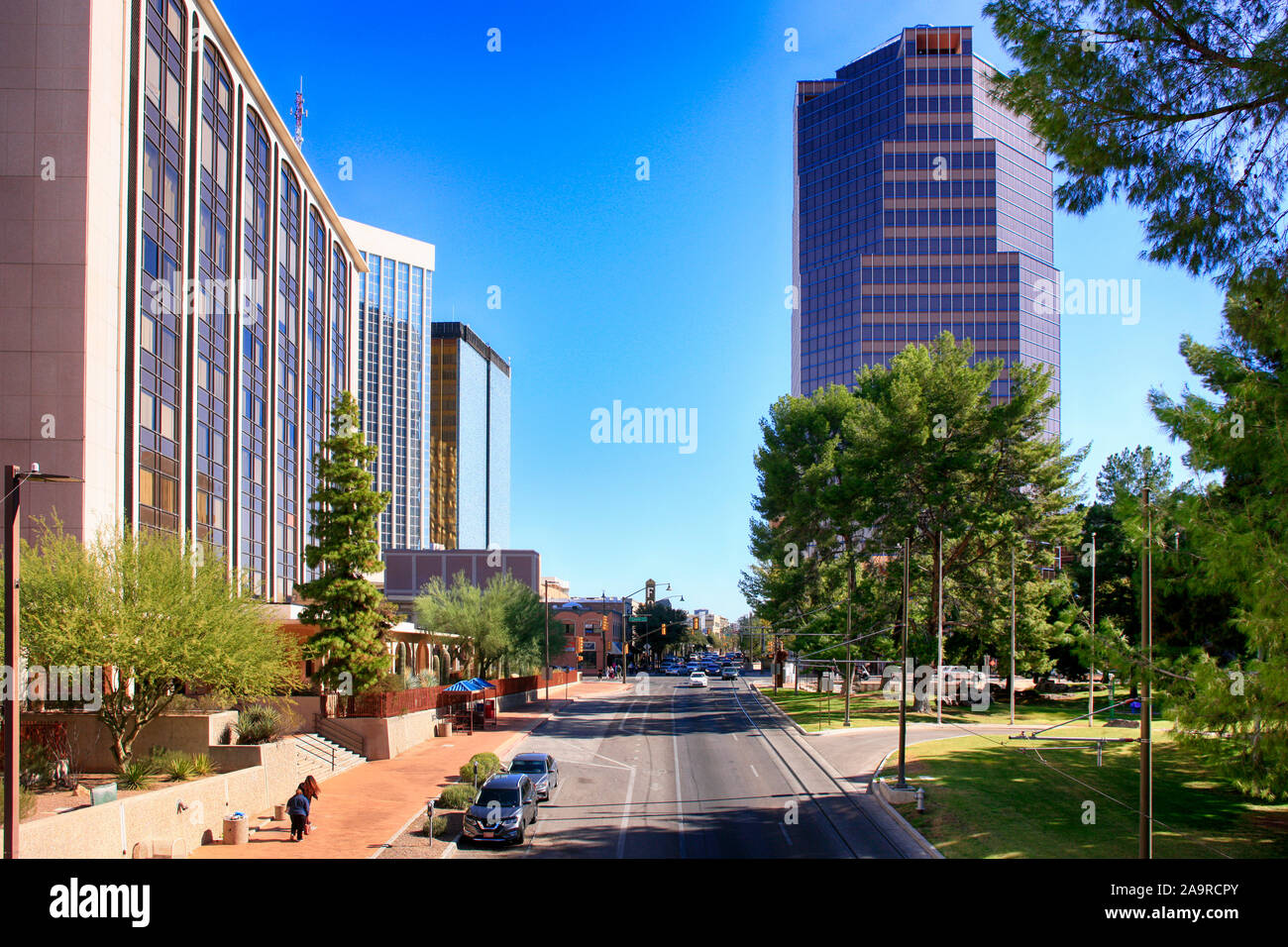 View of W Congress Street in downtown Tucson AZ Stock Photo