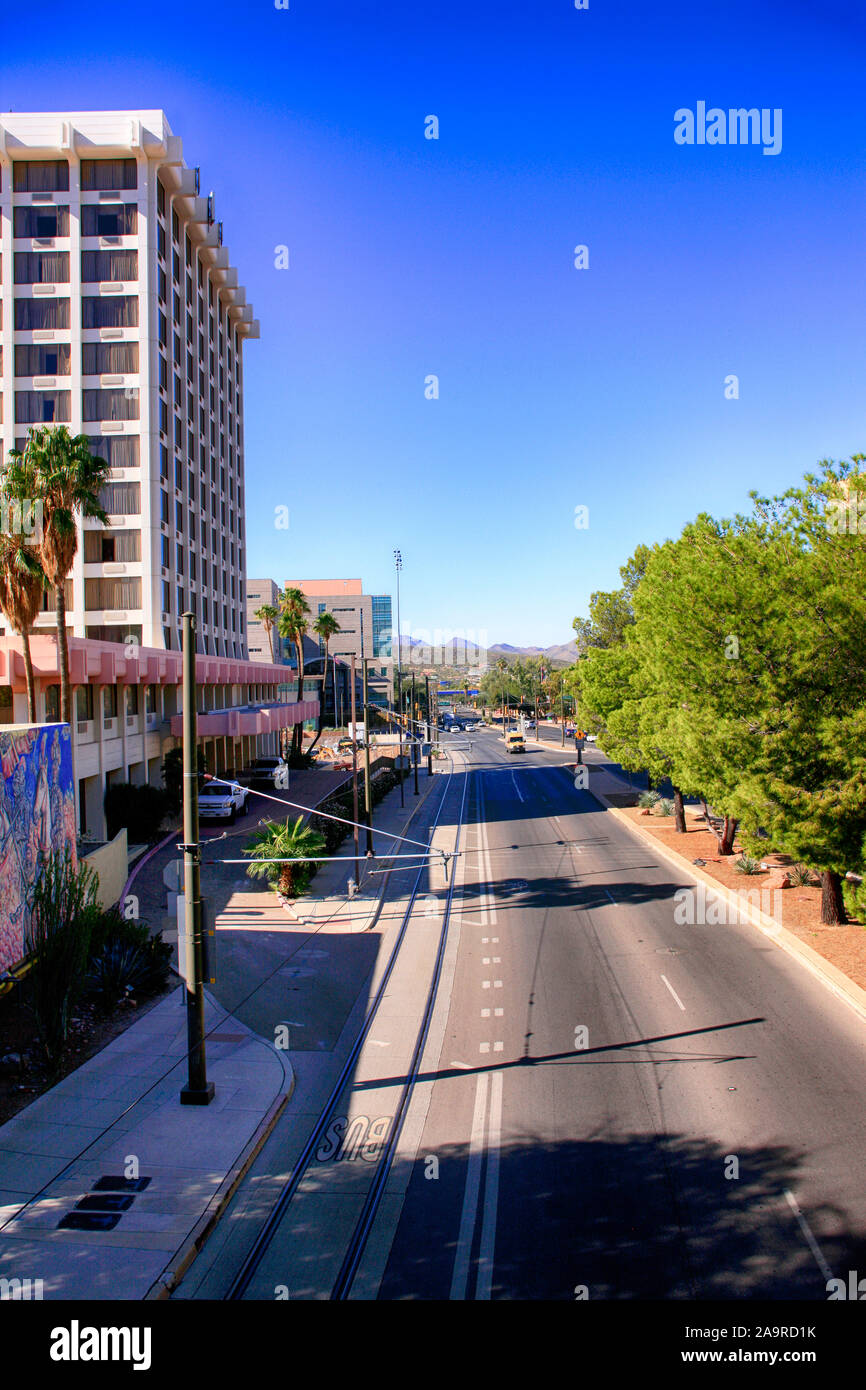 View of W Congress Street in downtown Tucson AZ Stock Photo