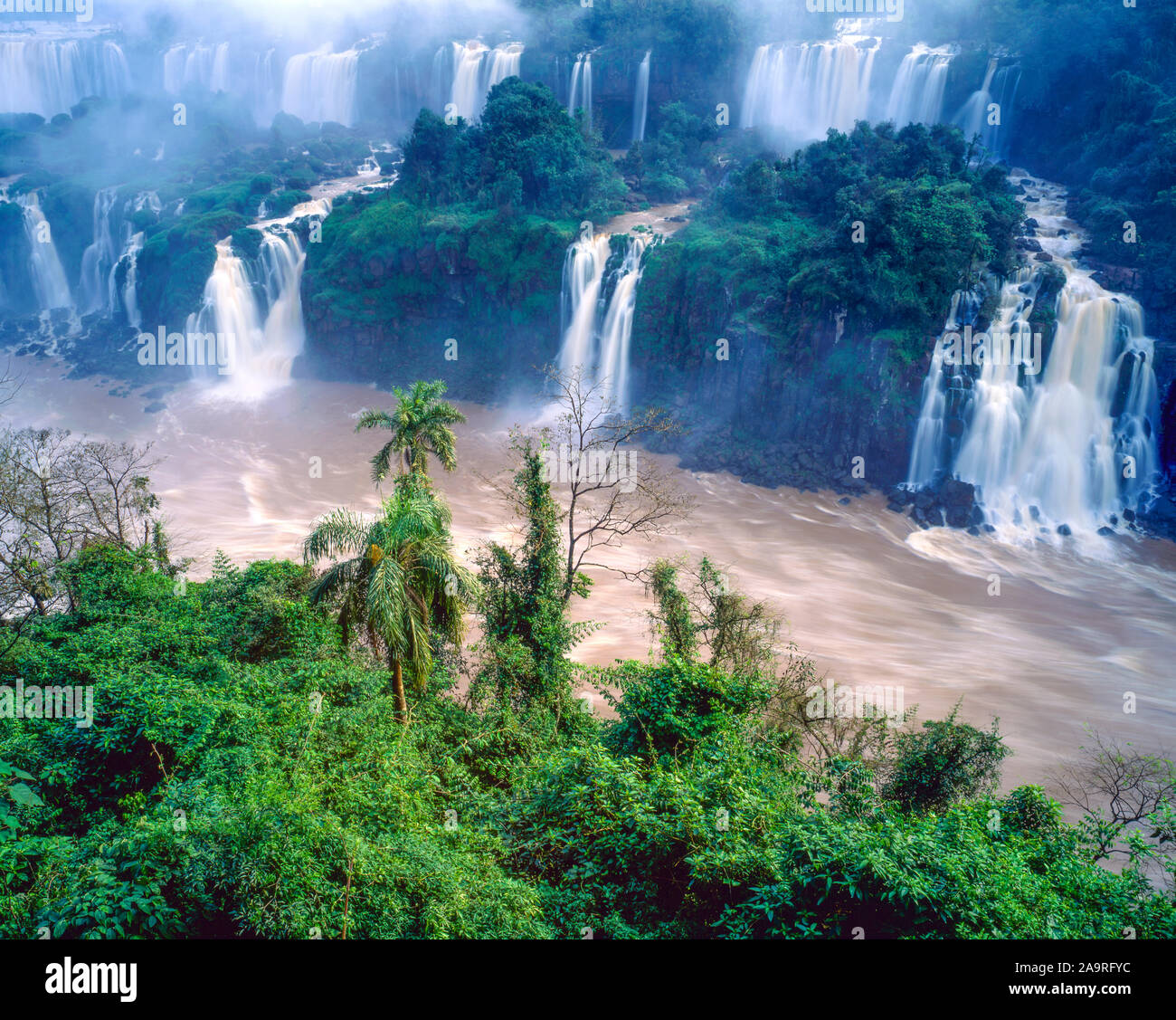 Iguazu Fallls, Iguazu Falls National Park, Brazil, One of the World's largest waterfalls, Iguazu river on Argentine border Stock Photo