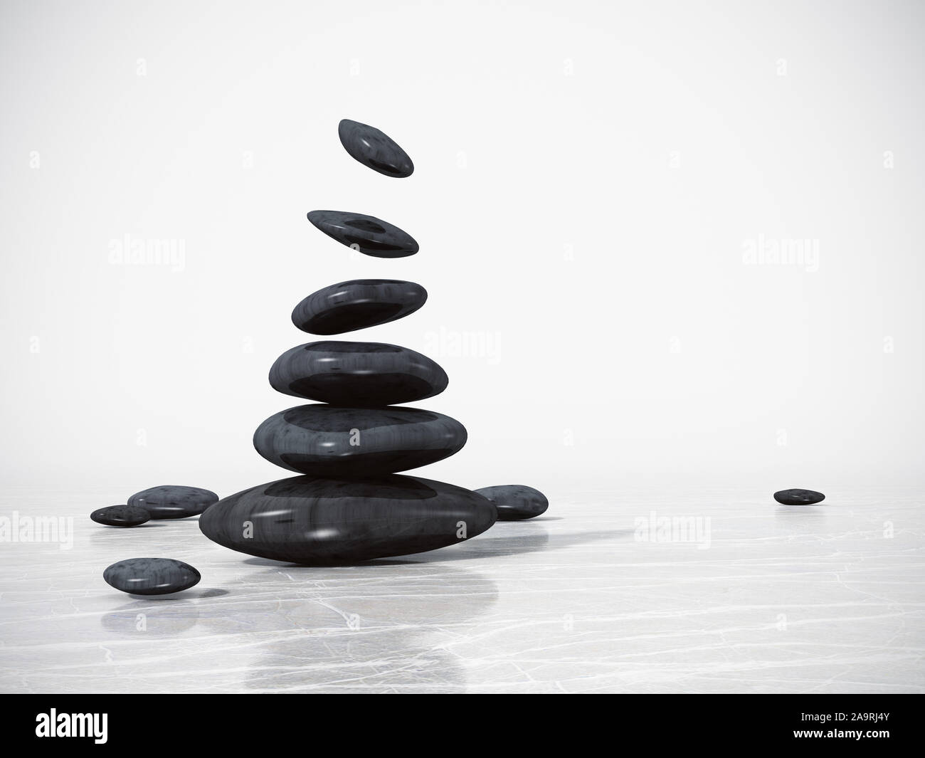 An image of a beautiful black stone tower Stock Photo
