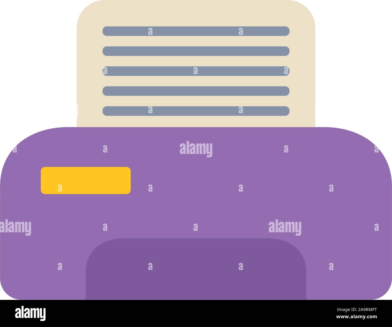 printer equipment paper office flat icon design vector illustration ...