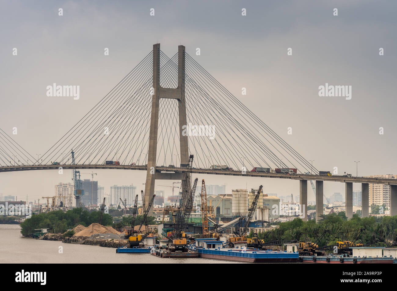 Ho Chi Minh City Vietnam - March 12, 2019: Eastern pylon and on ramp of ...