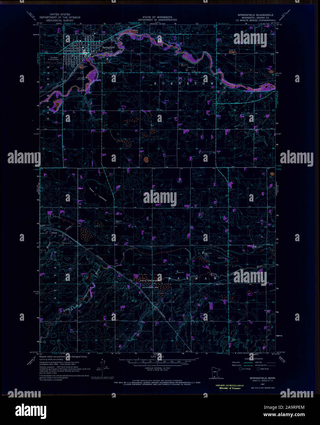Map of springfield minnesota hi-res stock photography and images - Alamy
