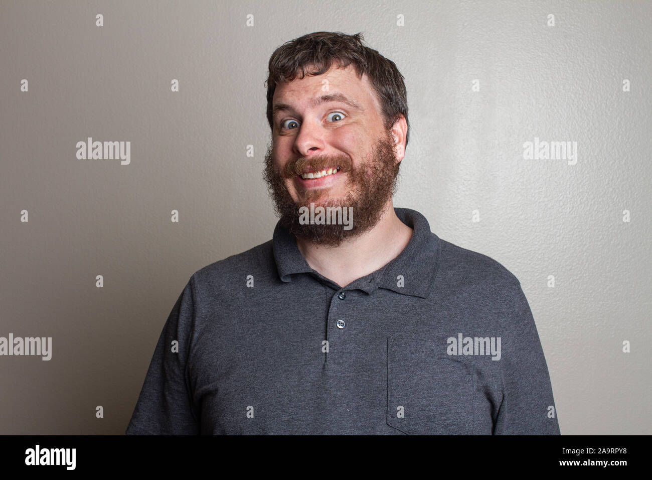 very happy man with a very big smile Stock Photo