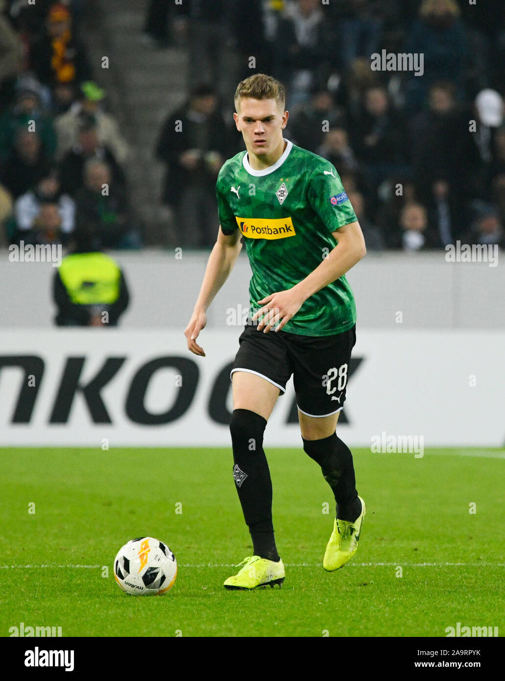 Borussia Park Monchengladbach, 7.11.2019,  Football: Europe League  Season 2019/20, matchday 4, Borussia Monchengladbach (MGL) vs. AS Rom (ROM):  Matthias Ginter (MGL);   UEFA REGULATIONS PROHIBIT ANY USE OF PHOTOGRAPHS AS IMAGE SEQUENCES AND/OR QUASI-VIDEO Stock Photo