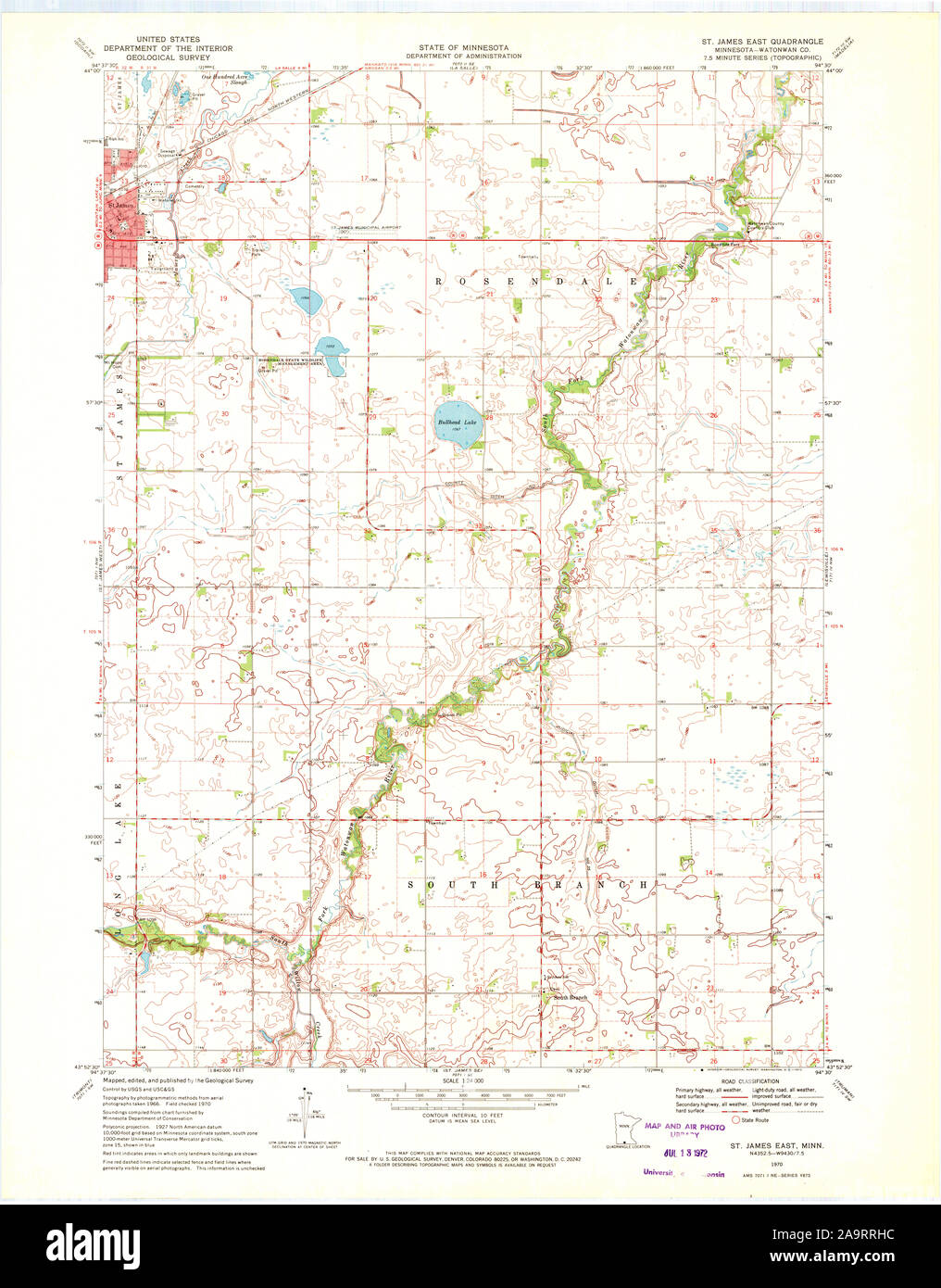 Map of st james minnesota hires stock photography and images Alamy