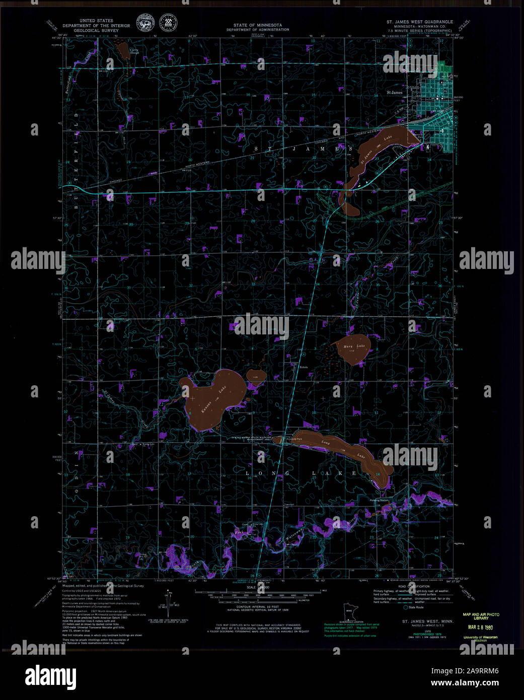Map of st james minnesota hires stock photography and images Alamy