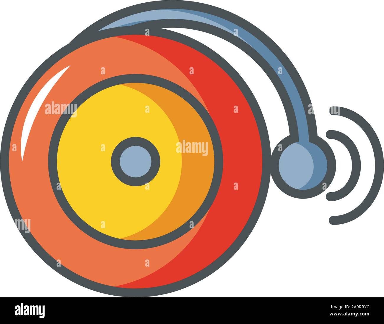 bell alert protection safety fill vector illustration Stock Vector