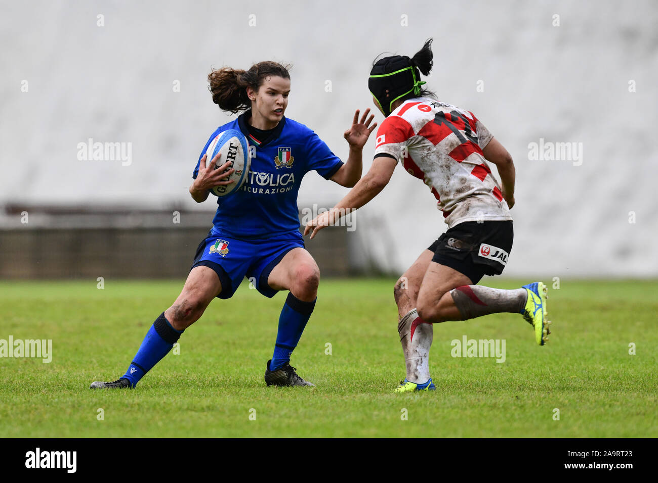 Players during Women Rugby Test Match between Italy and Japan (Photo by Lorenzo Di Cola/Pacific Press) Credit: Pacific Press Agency/Alamy Live News Stock Photo