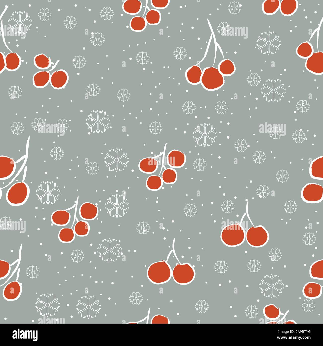 Seamless Pattern with Cute Flowers. Hand Drawn Scandinavian Style ...
