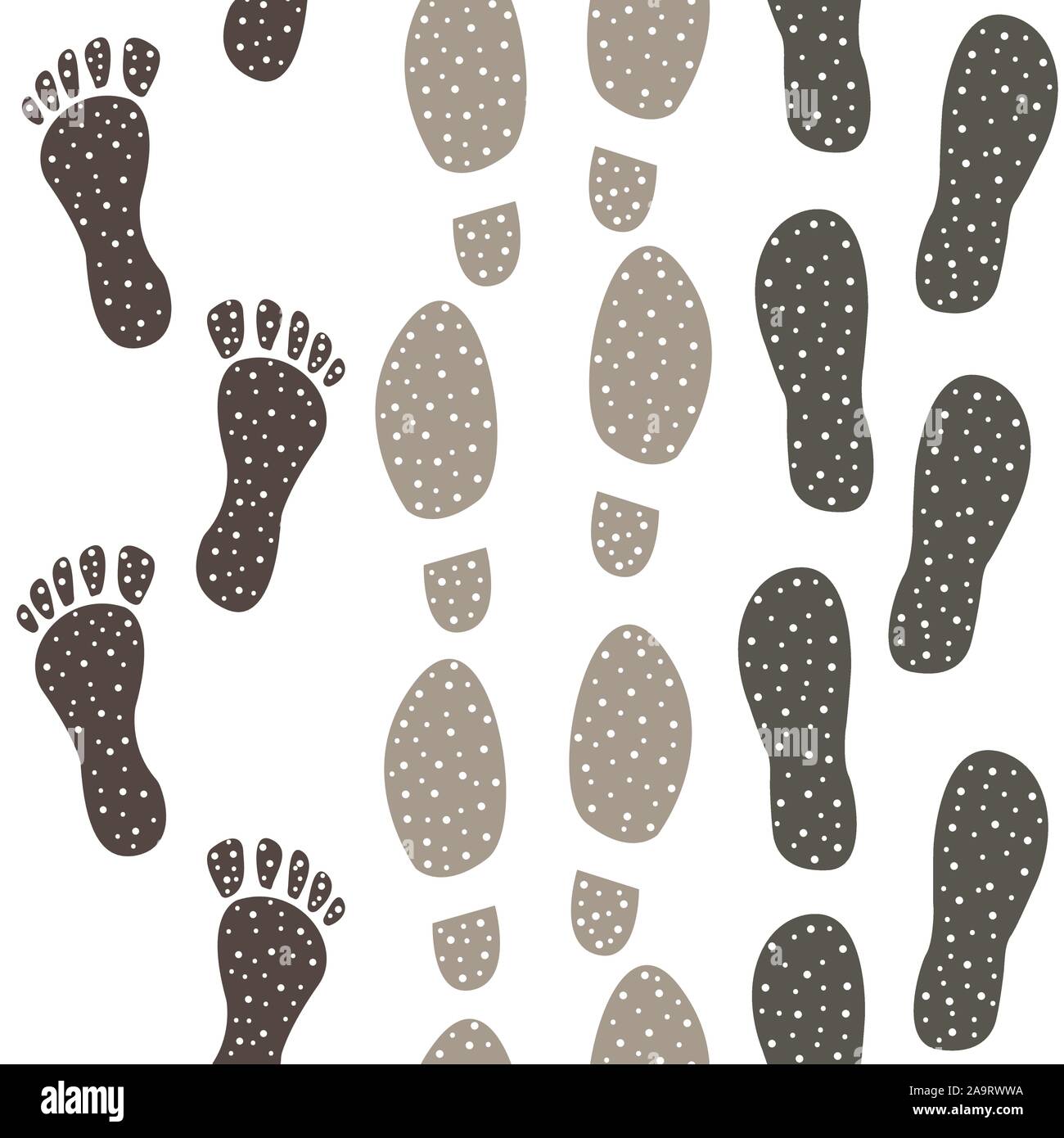 Seamless pattern with footsteps. Cute Hand Drawn Scandinavian Style ...