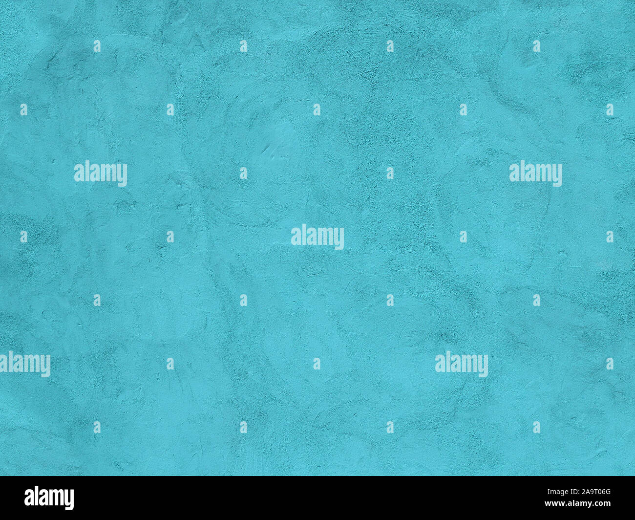 Turquoise painted tiny textured plaster wall as a background Stock Photo