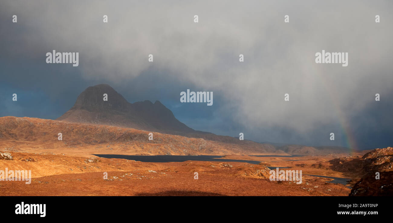 Storm clouds over Suilven mountain, Assynt Stock Photo - Alamy