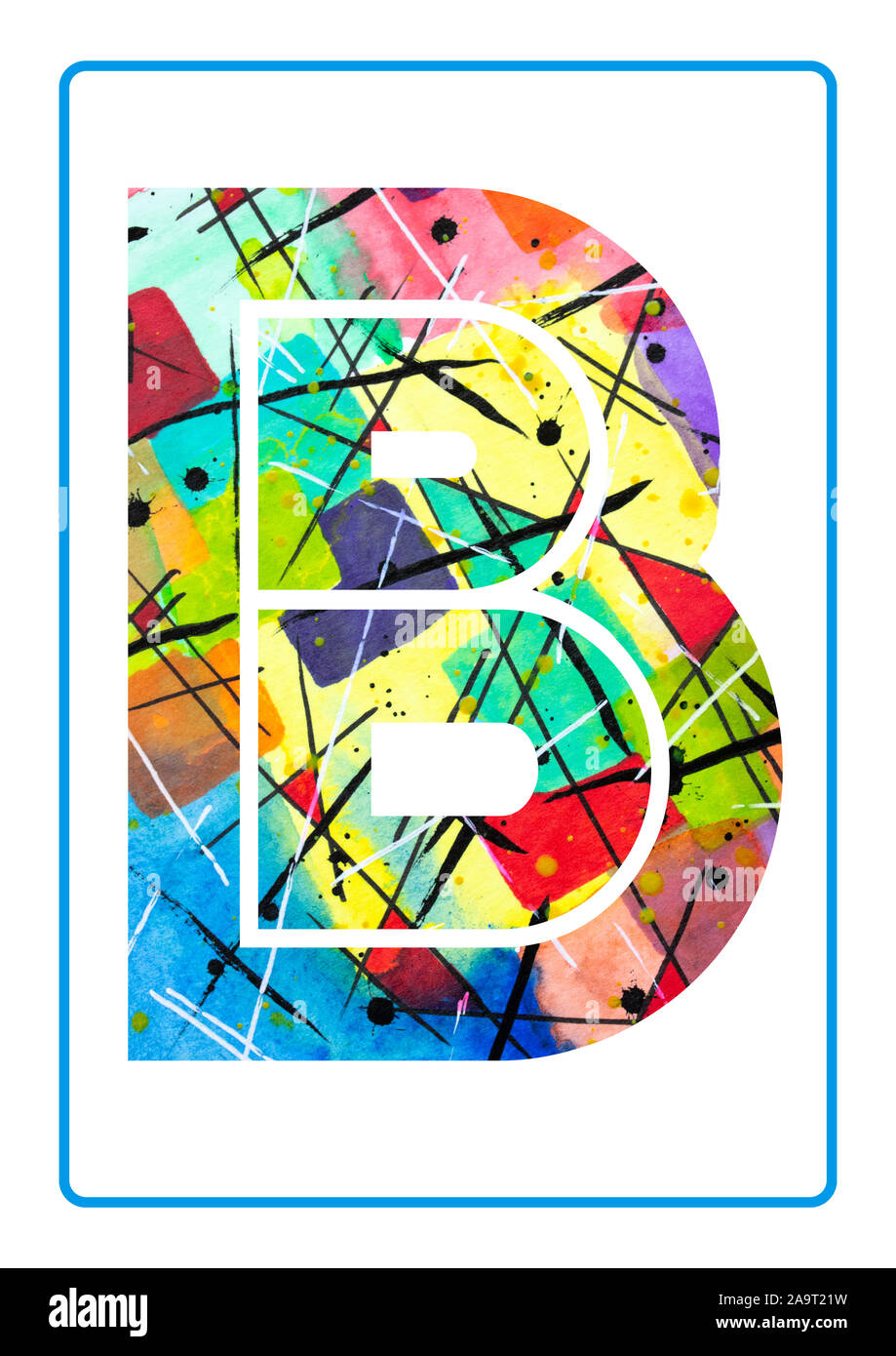 Abstract Painting Watercolor Typography Letter B Stock Photo - Alamy