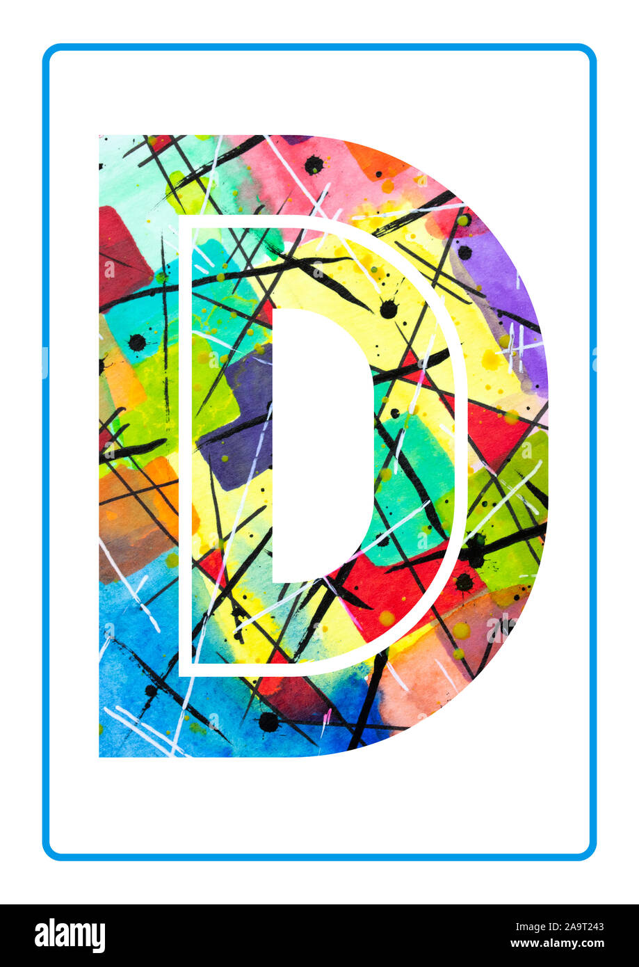 Abstract Painting Watercolor Typography Letter D Stock Photo - Alamy