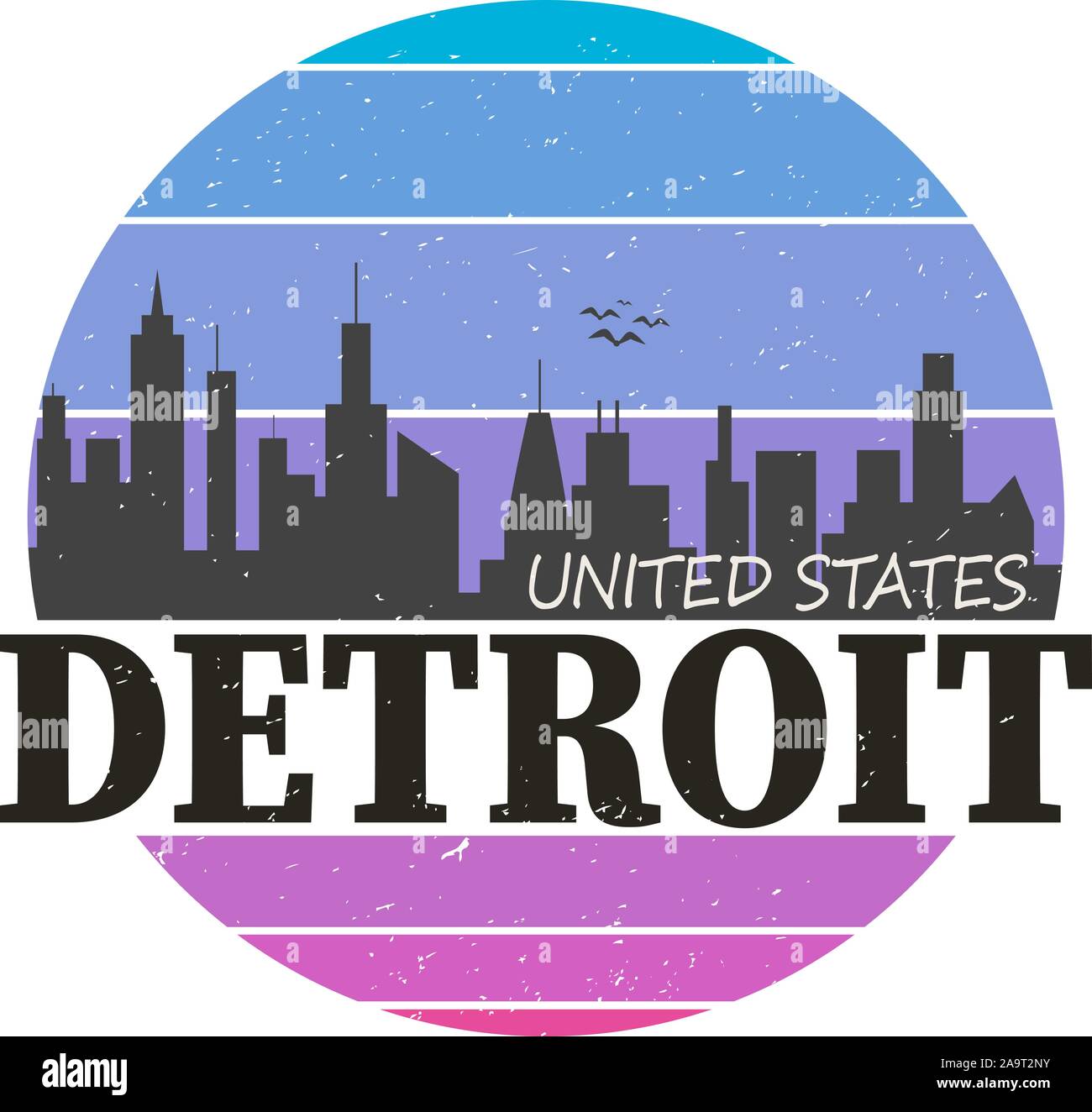 Detroit City design for t shirt and apparel - VECTOR Stock Vector