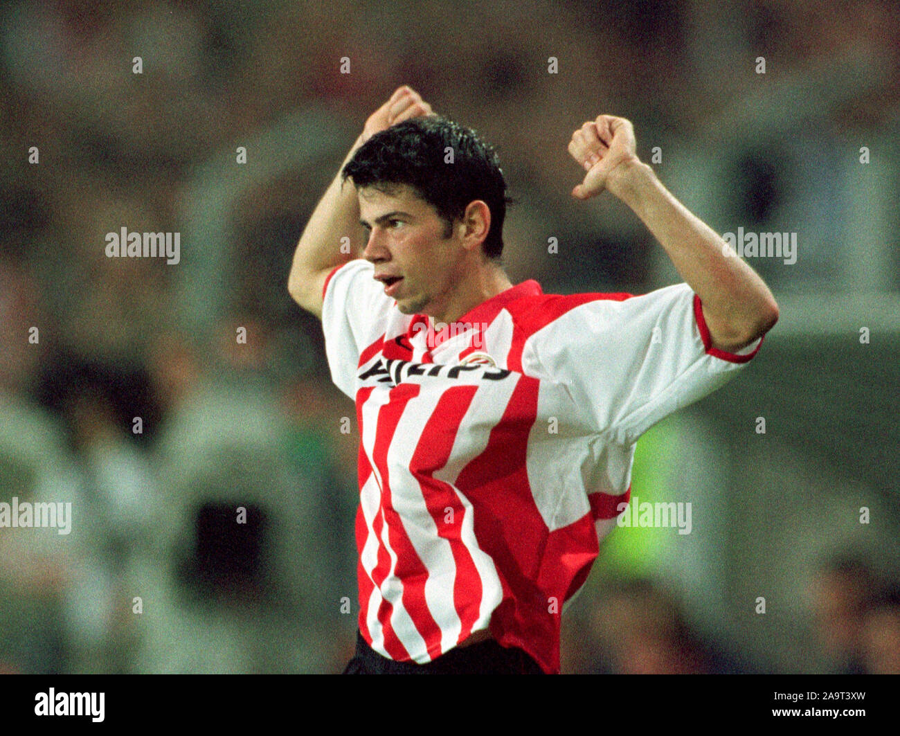 Philips stadium Eindhoven Netherlands 26.9.2000, football: UEFA Champions League,  PSV Eindhoven (PSV, red) vs Manchester United (MANU, blue) 3:1; Mateja KEZMAN Stock Photo