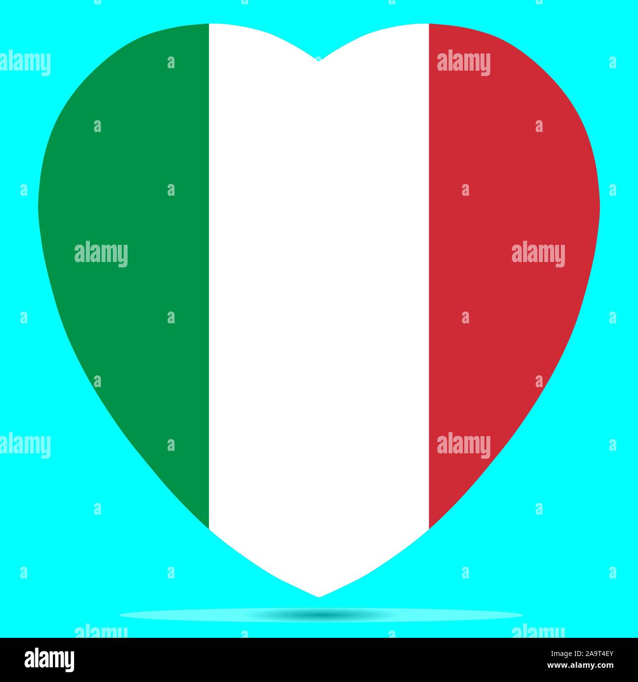 Italy Flag In Heart Shape Vector illustration Eps 10 Stock Vector