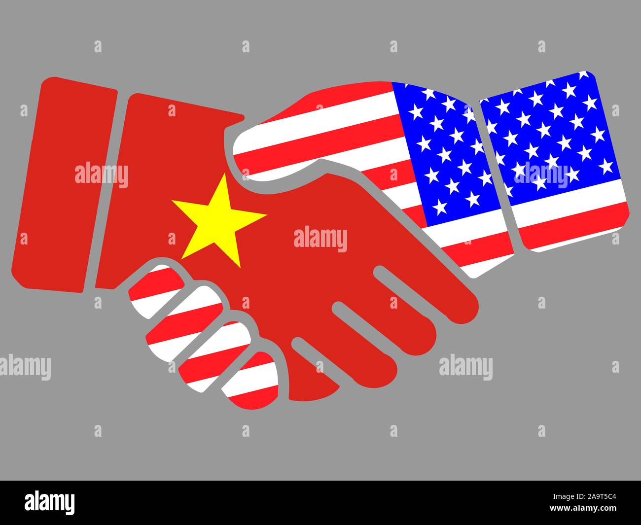 Vietnam and USA flags Handshake vector illustration Eps 10 Stock Vector