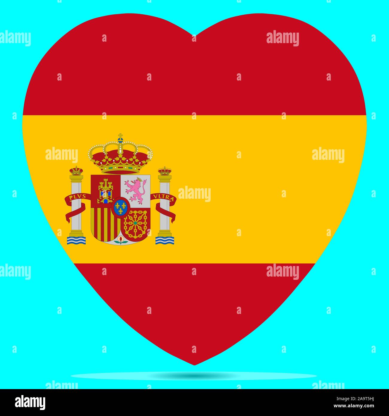 Spain Flag In Heart Shape Vector illustration Eps 10. Stock Vector