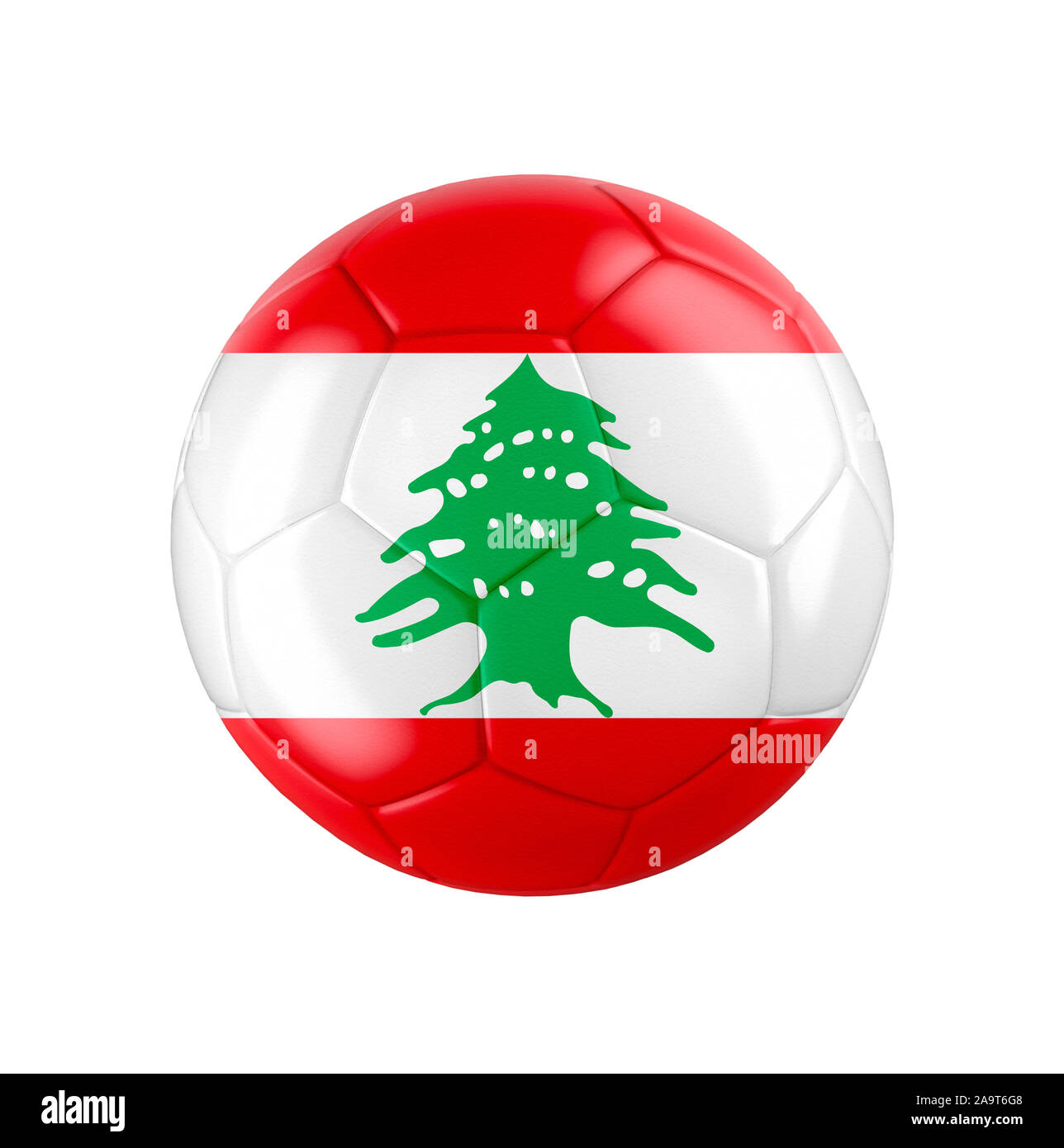 Soccer football ball with flag of Lebanon Stock Photo Alamy
